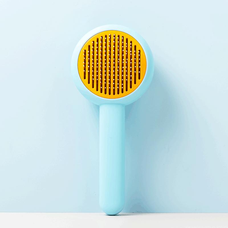 

Щетка для вычесывания питомцев Самоочищающаяся щетка для кошек Массаж Удаление плавающей шерсти одним нажатием Кошачья расческа Инструменты для груминга питомцев Зоотовары