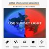 Hot Sunset Lamp USB LED Projector Night Light 16 Colors Projector Light Rainbow Atmosphere Home Bedroom Background Wall Decor