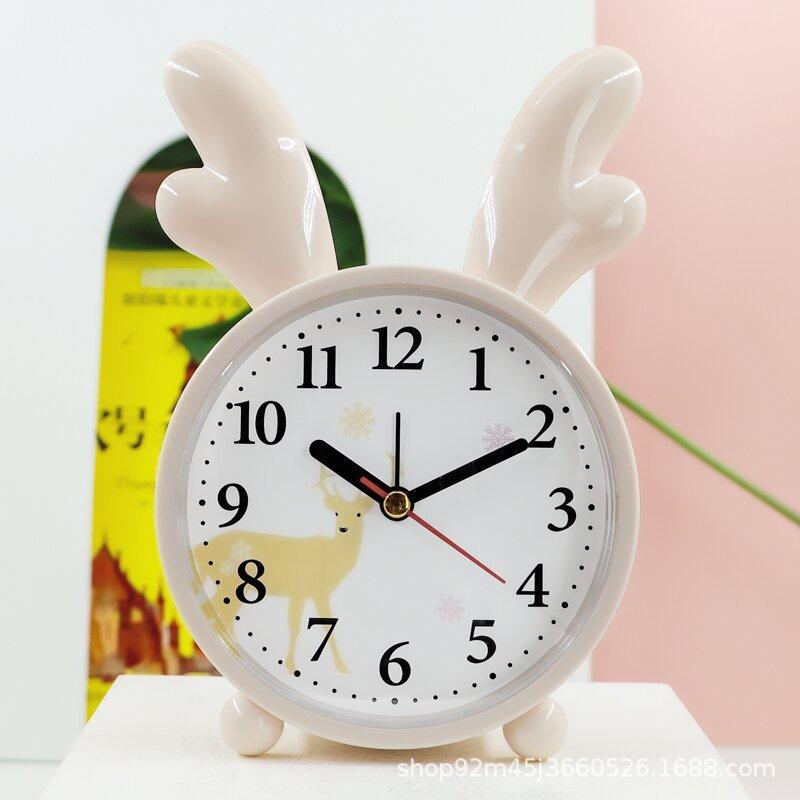 Alarm Clock Student Children Simple Stylish Silent Bedside Bedroom Wake Up Clock Cute Cartoon Clock Desk Gift