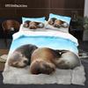Sea Lion Duvet Cover King Queen Size Lovely Ocean Animals Bedding Set For Kids Boys Girls Blue Sea Beach Polyester Quilt Cover