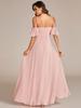 Ever-Pretty Women's Cold Shoulder Sweetheart Neckline Spaghetti Straps Chiffon Bridesmaid Dresses With Ruffle Sleeves