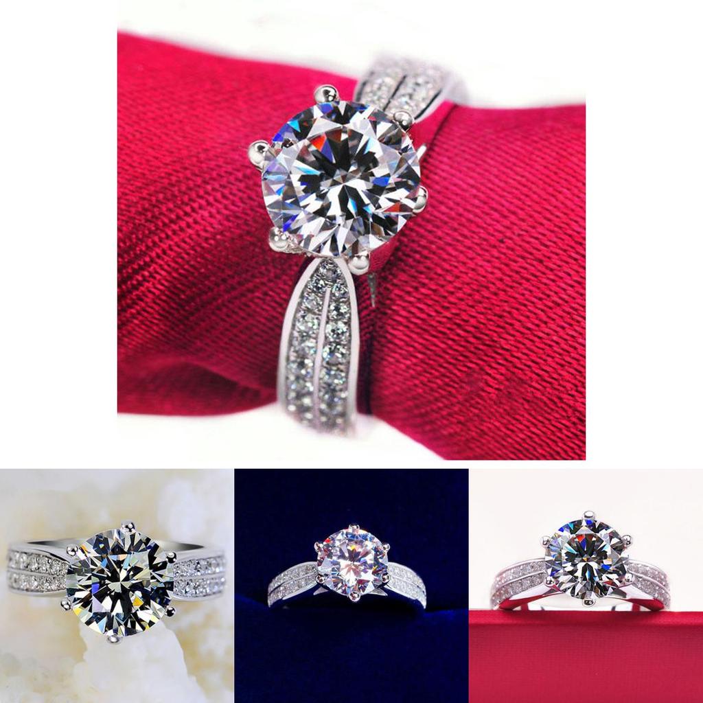 Elegant Women European And American Luxury Wedding Engagement Ring In White Gold
