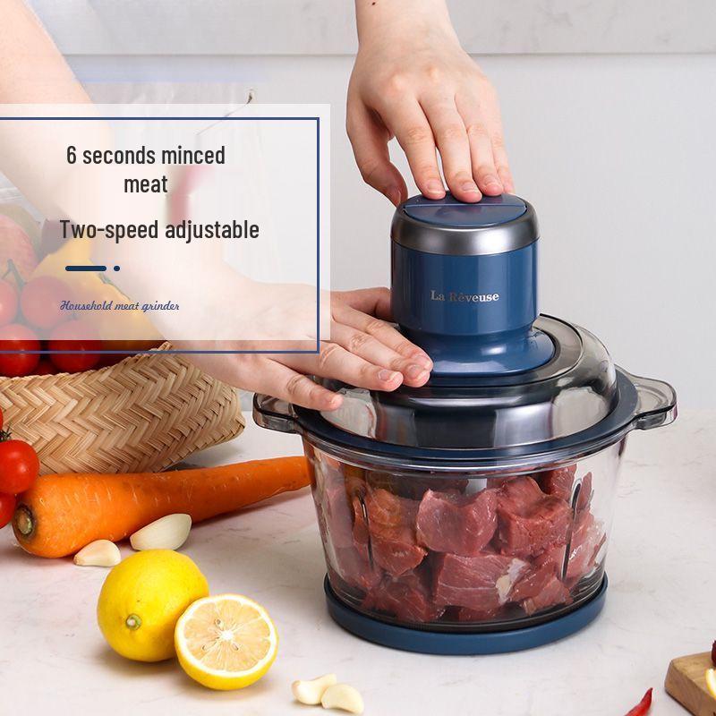 Dual-Speed Electric Meat Grinder & Food Processor: Meat, Vegetable & Garlic Mincer, Egg Beater, Kitchen Blender.