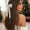 Sweet Cool Heart Lace Bowknot Hair Clip Handmade Silk Ribbon Comfortable Secure Barrettes For Women Black Red White