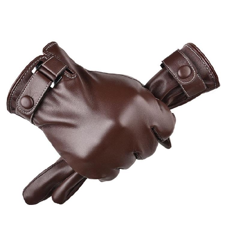 Leather Warm Gloves Full Finger Gloves Touchscreen Driving Fleece Lined Glove