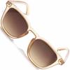 Clear Beige X Mocha Brown Half Fashion for UV UV [FashionBerry] Sunglasses, Non-Prescription Glasses, Glasses, Eyeglasses, Men's & Women's, Round,