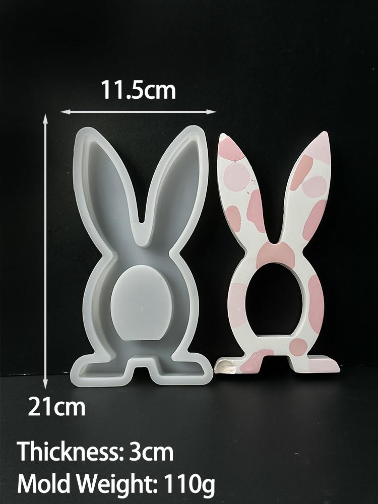 3D Rabbit Silicone Candle Mold DIY Easter Bunny Tealight Candlestick Casting Molds Soap Plaster Resin Craft Making Home Decor