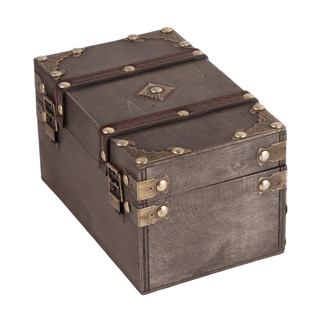 Jewelry Box for Women Girls Vintage Style Environmental Wooden Jewelry Box with Combination Lock for Necklace Earring