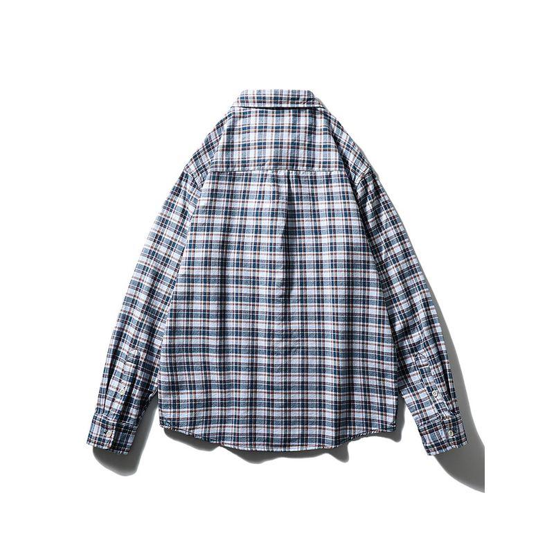 American Retro Pure Cotton Brushed Plaid Shirt Men's Long-Sleeved Spring and Autumn Style Foreign Trade Men's Casual Vintage Cotton Shirt