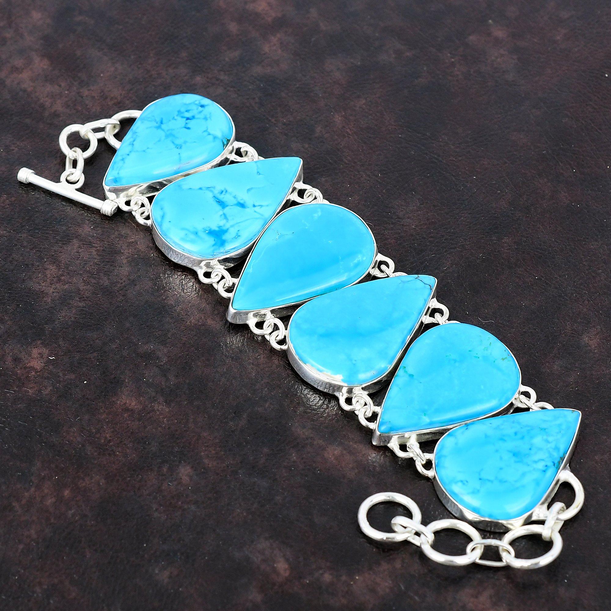 

Аризона Бирюзовый Браслет Стерлингового Серебра 925 Браслет Регулируемый Браслет-Цепочка Ювелирные Изделия Ручной Работы Подарок Для Женщин Дизайнерский Браслет Из Драгоценных Камней Adjustable