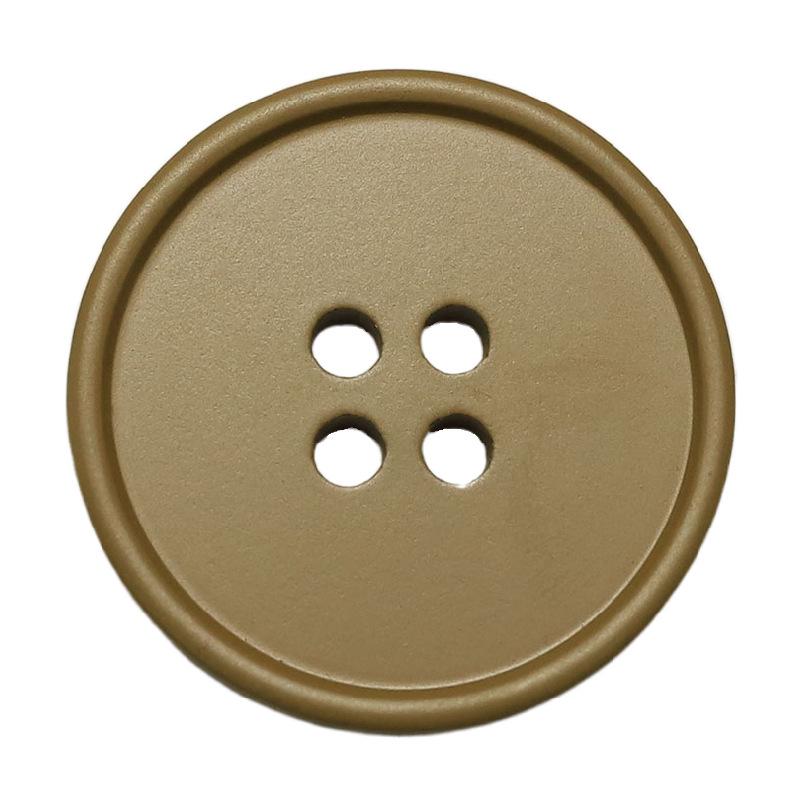 MOSN Reversible Wool/Fur Trench Coat Buttons: Four-hole, Thin-edged, Spray-painted, Multi-colored.