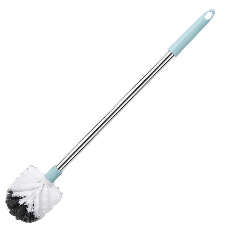 Hanging Round Head Toilet Brush with Stainless Steel Handle and Soft Bristles for Multi-purpose Cleaning