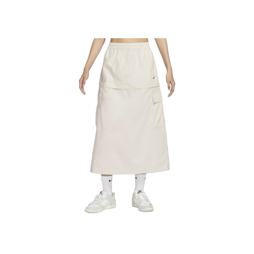 New Nike Sportswear ESSENTIAL Casual Long Skirt Women's White FV7504-104