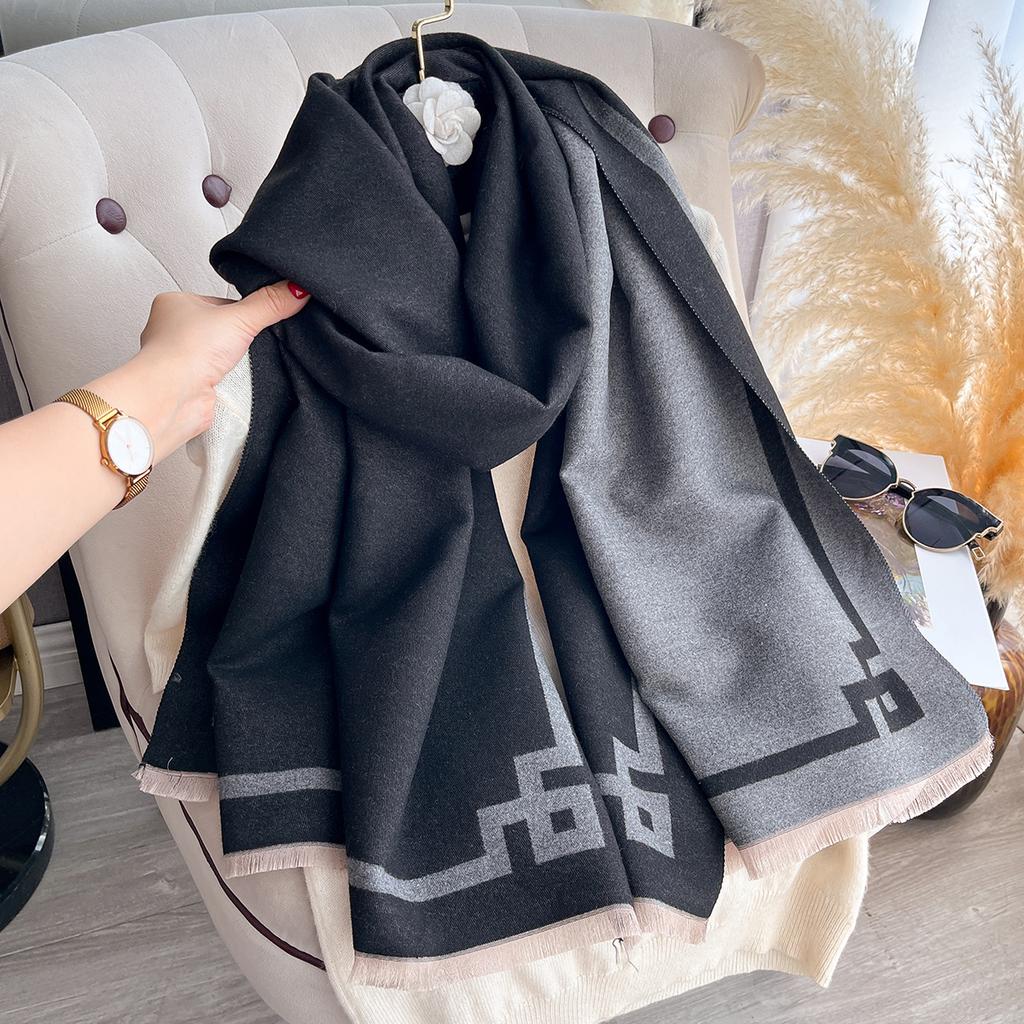 Warm Luxury Cashmere Scarf Women Plain Color Fashion Shawl And Wraps Ladies Blanket Foulard Winter Pashmina Bandana Bufanda
