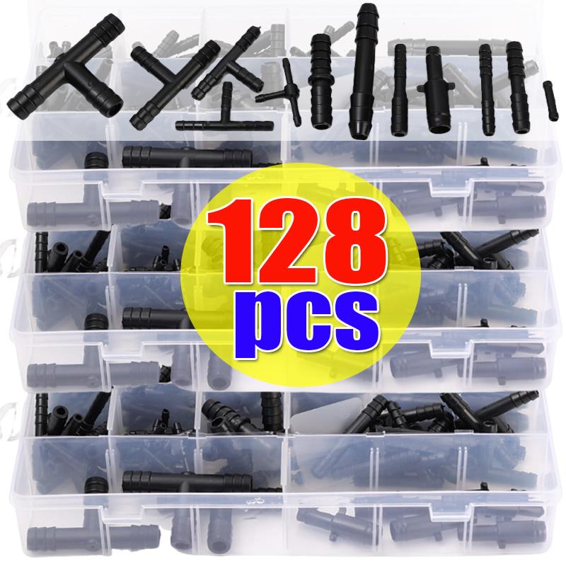 128pcs Auto Vacuum Hose Connection Set T Y I Type Windshield Washer Hose Nozzle Wiper Cleaning Hose Fitting Auto Accessories