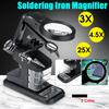 Soldering Iron Station Stand Welding Magnifying Glass Clip Clamp 3Hand Desktop Magnifier Solder  White/Black