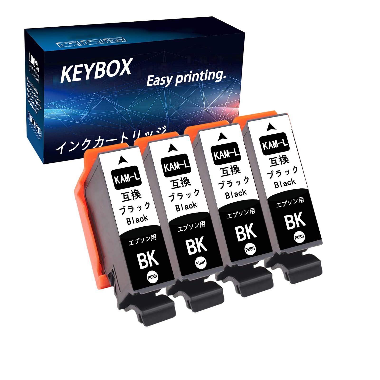 

Epson Compatible Ink Cartridge KAM BK Black Set of 4 for Epson Ink Turtle Amount Compatible Epson [KEYBOX] Increased Edition/Remaining