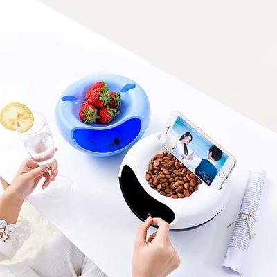 Snacks Bowl Creative Bowl Double Layer Dry Fruit Containers Snack Storage Box Sunflower Seed Nut Bowl With Shell Storage