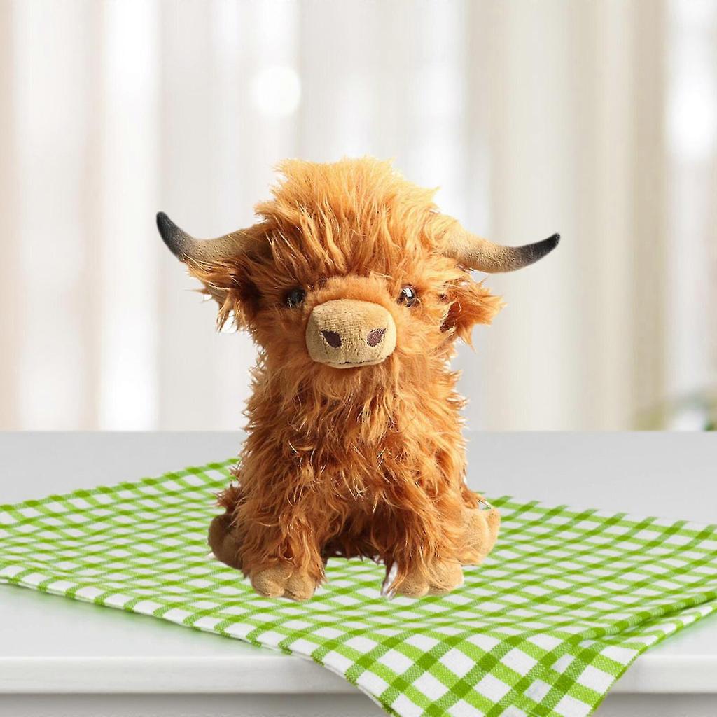 20cm Large Highland Cow Cuddly Soft Toy - Plush Scottish Scotland Cow Gift Idea New 26-27s