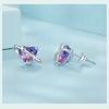 BAMOER 925 Sterling Silver Gradient Starry Stud Earrings Romantic Love Earrings For Women Girl Gift Fine Jewelry Everyday Wear
