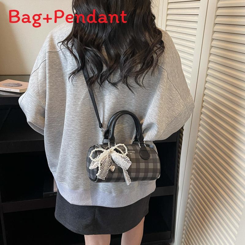 

Minimalist Synthetic Leather Cylinder Bag With Zipper Closure For Daily Use чёрный