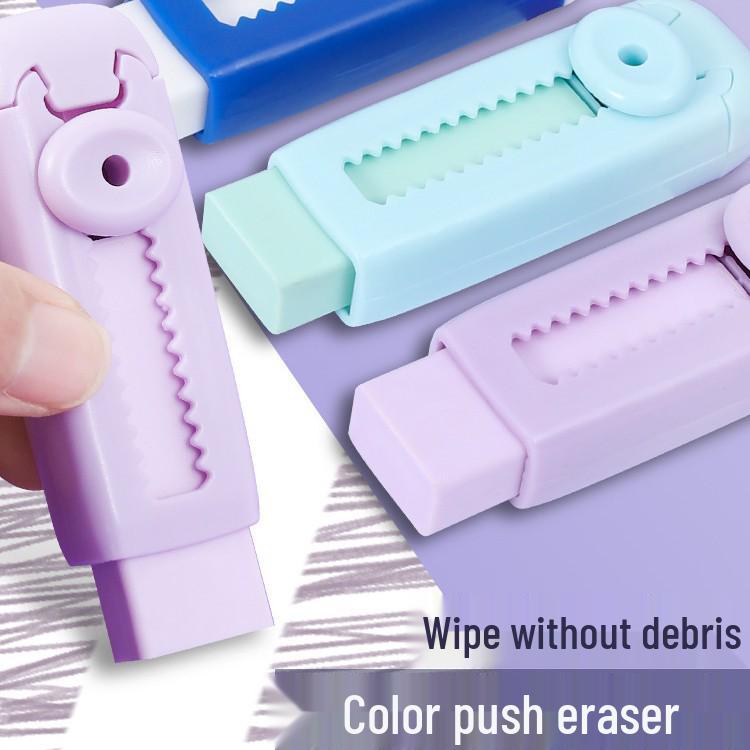 Push-Pull Eraser for Students: Leaves No Marks, Ideal for Exams