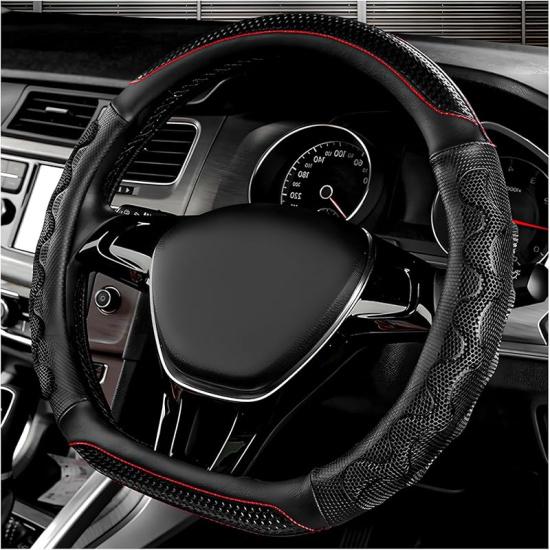 Car Steering Wheel Cover, 15 Inch Anti-Slip Steering Wheel Cover Protector With 3D Honeycomb Design, Universal Steering Wheel Covers For Cars Truck