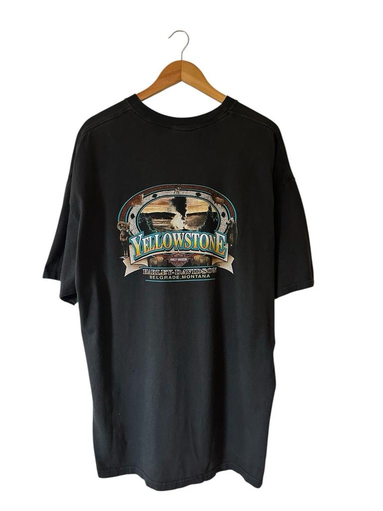 Vintage Harley Davidson Yellowstone T-Shirt Herren 2XL Schwarz USA