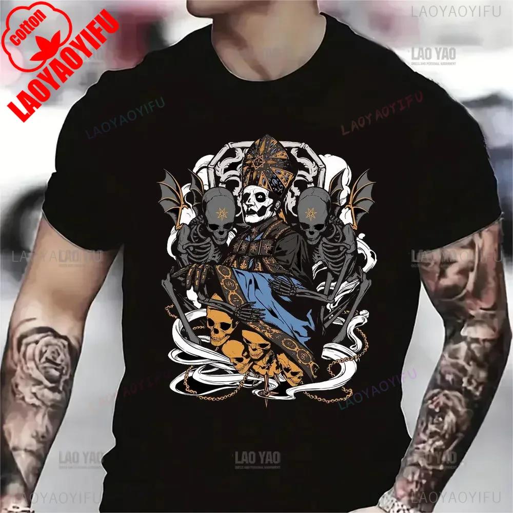 Authentic GHOST Band Papa Wrath Tops Tee Cotton T Shirt Unisex NEW Harajuku Funny Fashion Top Vintage Classic Streetwear T-Shirt