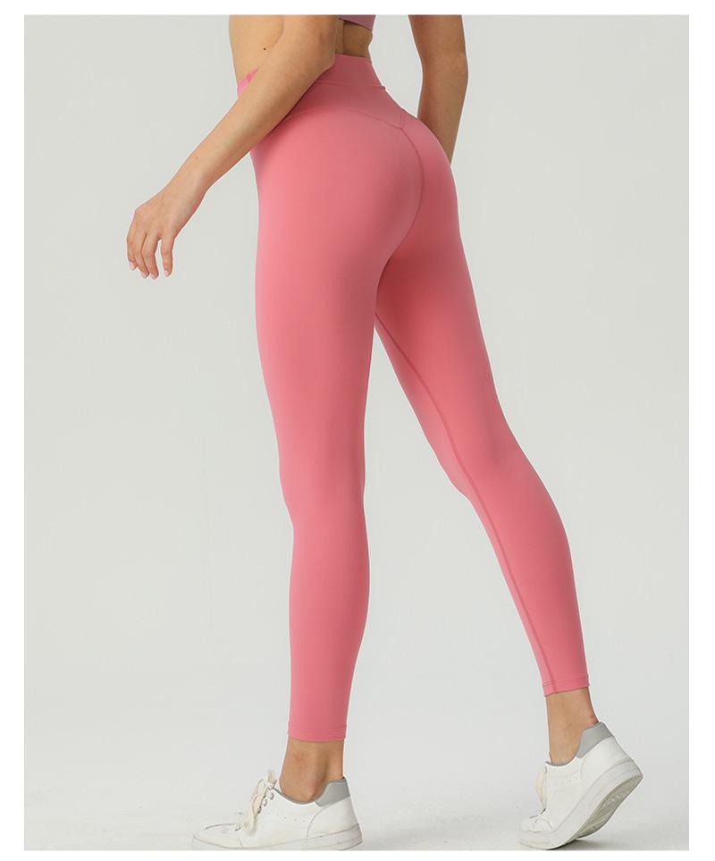 High-Waist Nude Feel Butt Lift Brushed Yoga Leggings, Peach Fitness Pants for Women