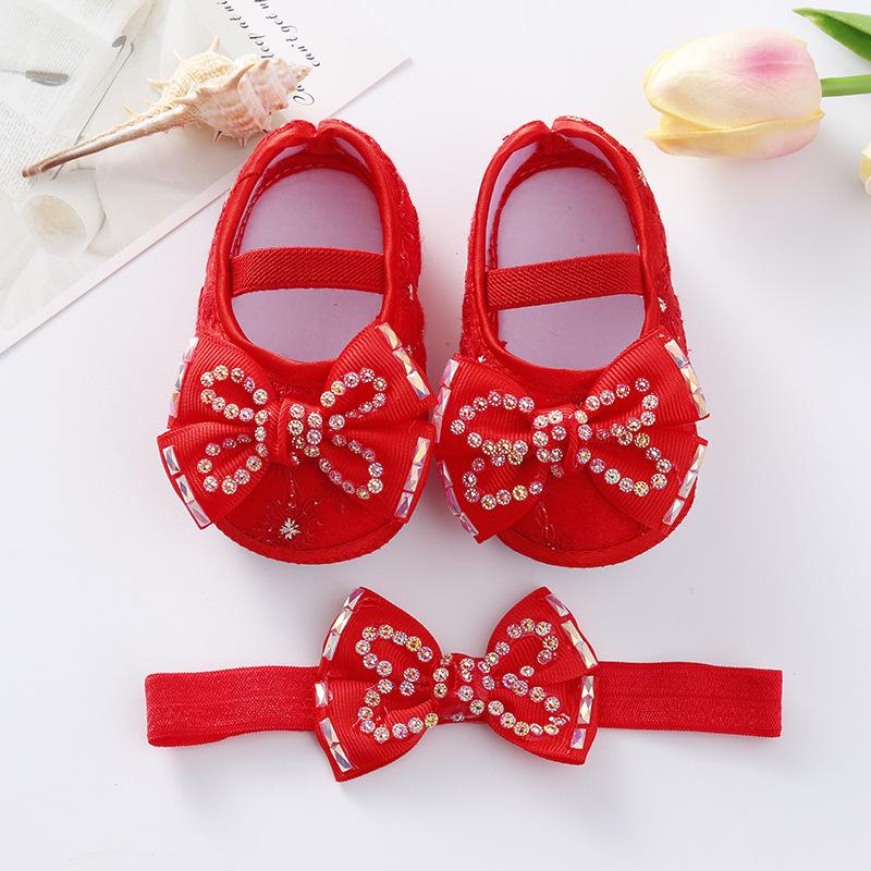 New Baby Girl Shoes Fashion Versatile Comfort Walkers Exquisite Cutesoft Soles Baby Shoes Anti Slip Princess Shoe Newborn 0-1Y