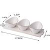 3PCS Dried Fruit Salad Bowl White Ingot-shaped Dessert Bowl Snack Bowl Plaid Food Storage Decoration Household Ceramic Tableware
