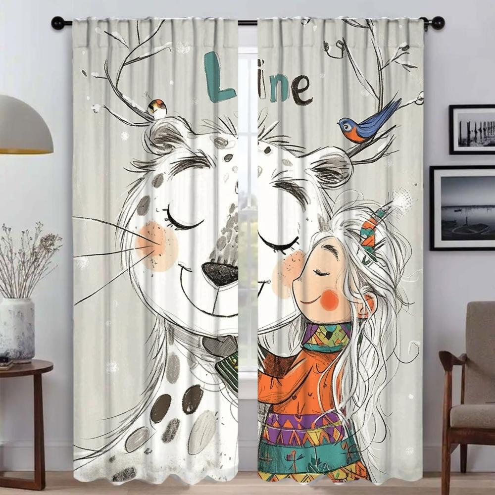

Home Interior Curtains for Living Room Makrod Forest Partition Halloween Decoration Blackout Curtain for Room 2 Panel Shades W50xH70cmx2pcs-CL