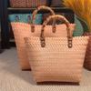 1pc Handmade Simple Woven Tote Bag Women’s Shoulder Bag Straw Decoration Beach Casual Handbag