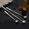 Stainless Steel Long Handle Stir Spoon Designed For Effortless Mixing In Cocktails And Teas