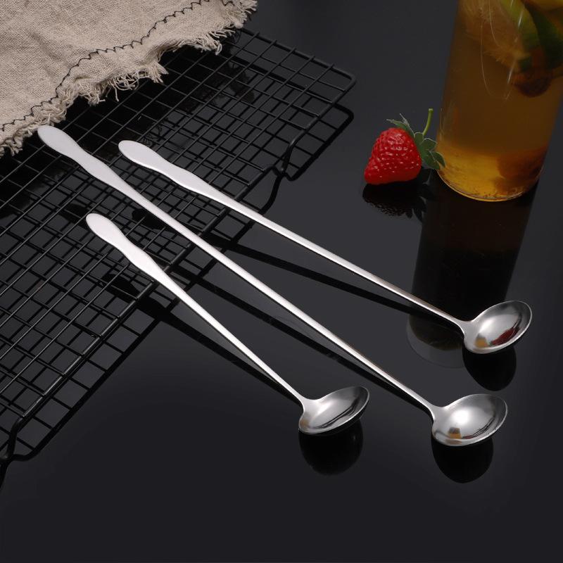 Stainless Steel Long Handle Stir Spoon Designed For Effortless Mixing In Cocktails And Teas