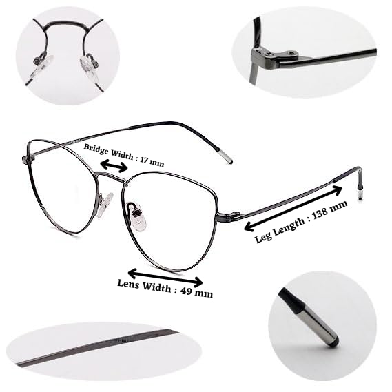 RSINC Vollrand Pistolen Grau Schwarz Rahmen Brille Für Männer & Frauen | PARA-NS21189 49-17-138 C3 (IB- 4) M1 Waffengrau Schwarz
