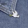 Canvas Bag Brooch Pin, Pigeon Olive Branch Design Lapel Metal Sophisticated Pin Backpack Decorative Badge for School Clothes Accessories Accessory