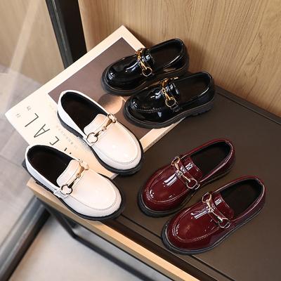 Chaussures en cuir coréennes simples pour enfants, chaussures décontractées polyvalentes à une seule couche pour garçons et filles