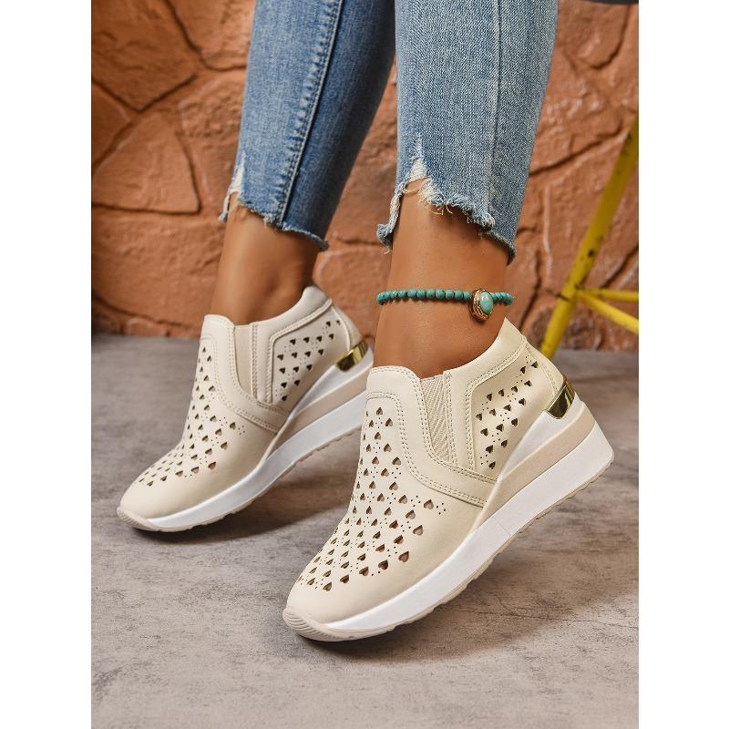 2025 Summer New Arrival Plus Size Women's Shoes Platform Heel Open-Toe Loafers with Built-in Elevation Women's Single Shoes Slip-Ons