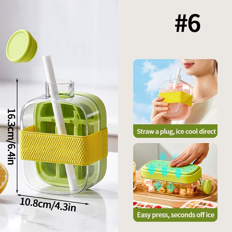2-In-1 Ice Cube Water Bottle Portable Ice Maker Kettle Whiskey Ice Cream Ice Mold Cooler Cup Outdoor Fitness Drink Tool