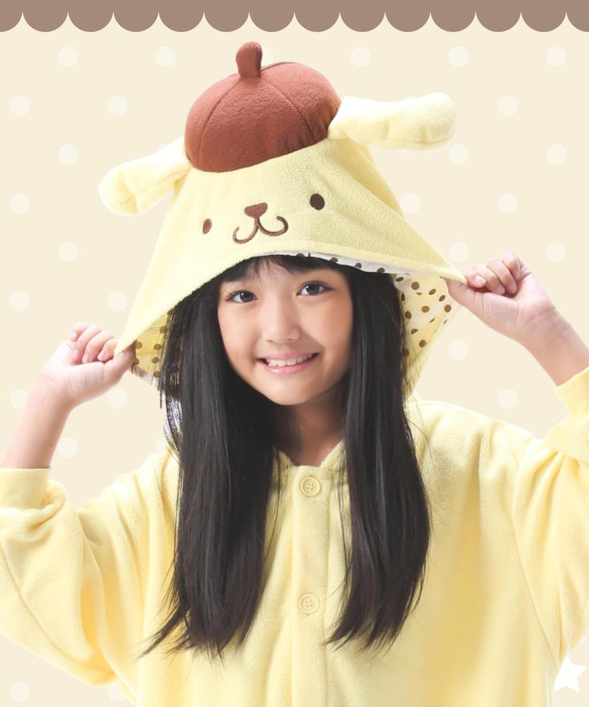 SAZAC Character Fleece Kigurumi Sanrio Pompompurin for Children 110cm
