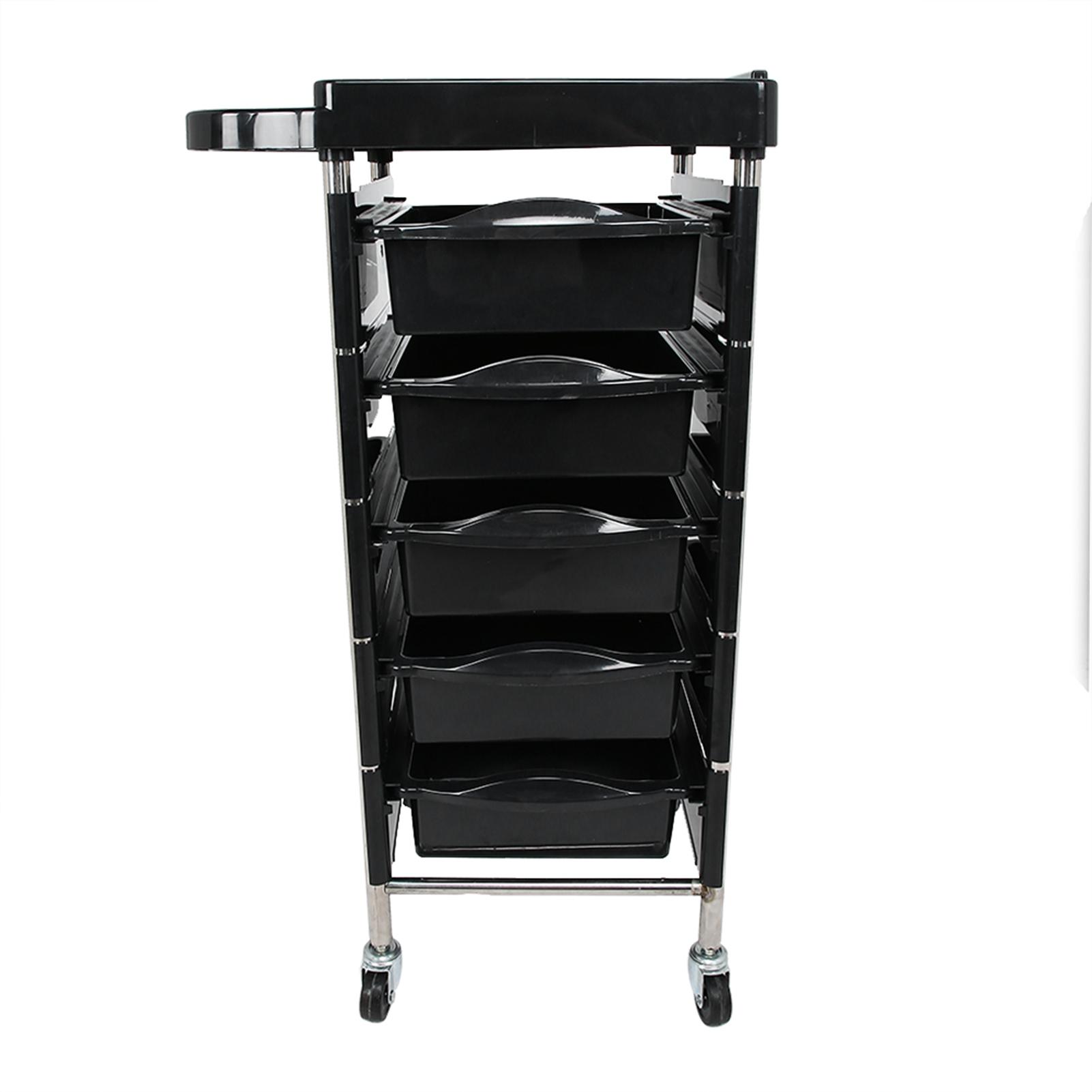 

Черная 5-ти уровневая тележка для парикмахерской, для хранения принадлежностей для парикмахерских, на колесиках, черная чёрный