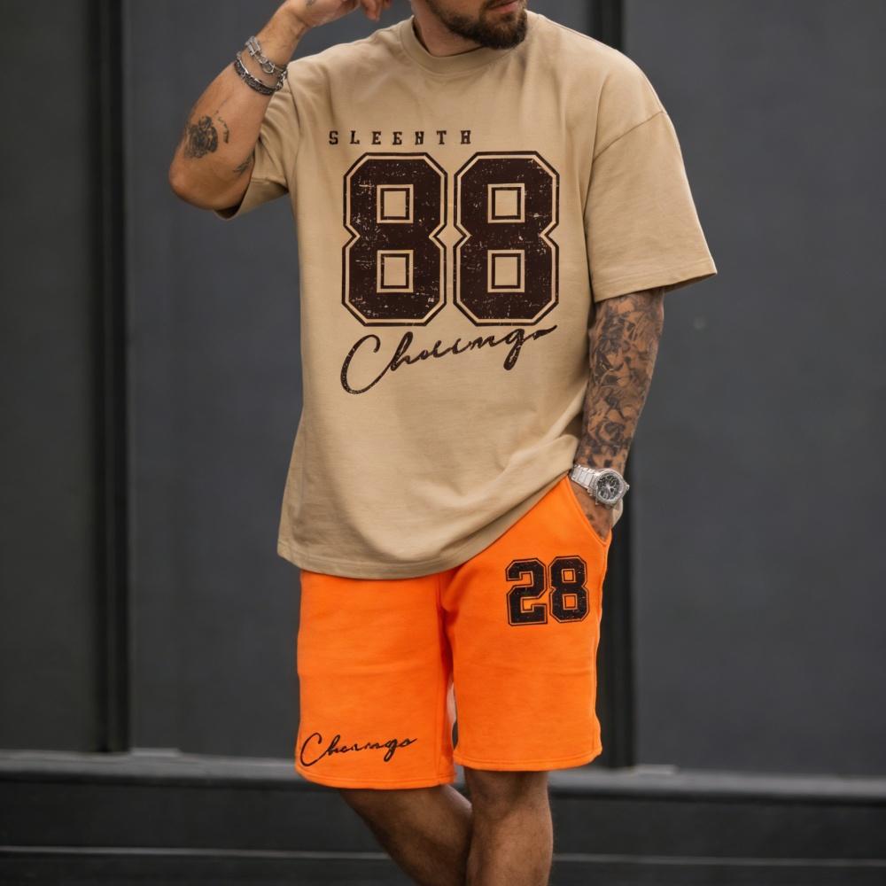 Simple Street Fashion Men's Short Sleeve Suit Outdoor Crew Neck Top Tee Casual Comfortable Shorts Men's T-shirts Clothing Suits