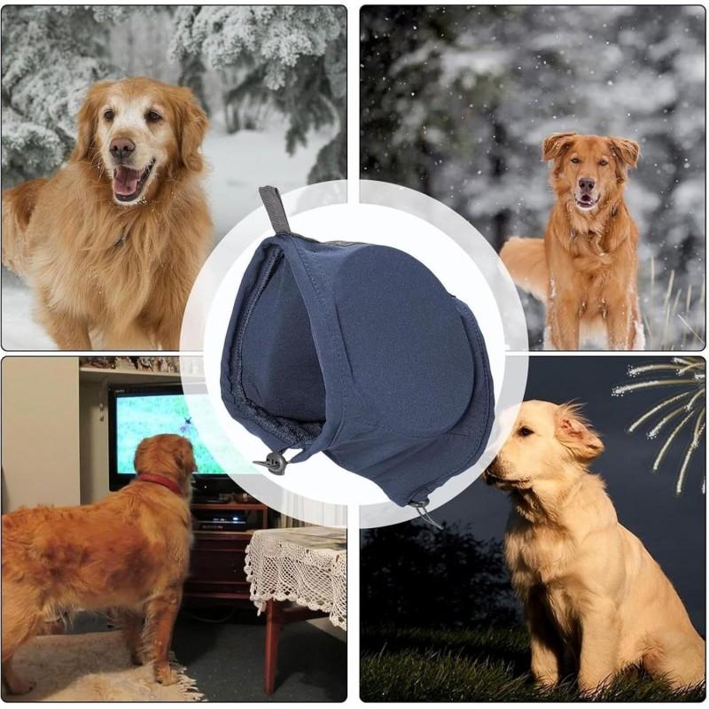 Dog Calming Hood With Noise Reduction Ear Cover Thunder Anxiety Relief Indoor Outdoor Use