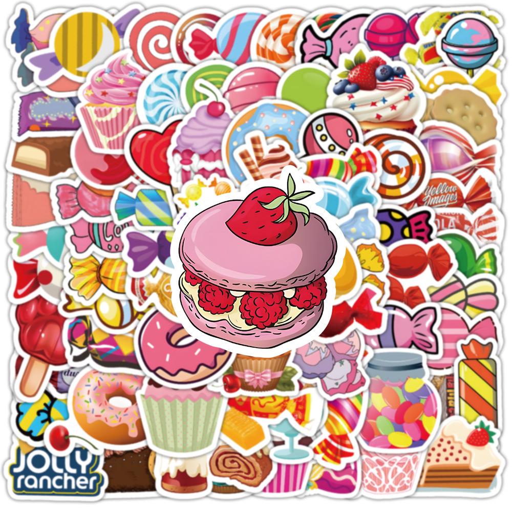 100 naklejek z kreskówkowymi lizakami do ozdabiania laptopów, torebek, uchwytów bagażowych, wodoodporne naklejki dla dzieci