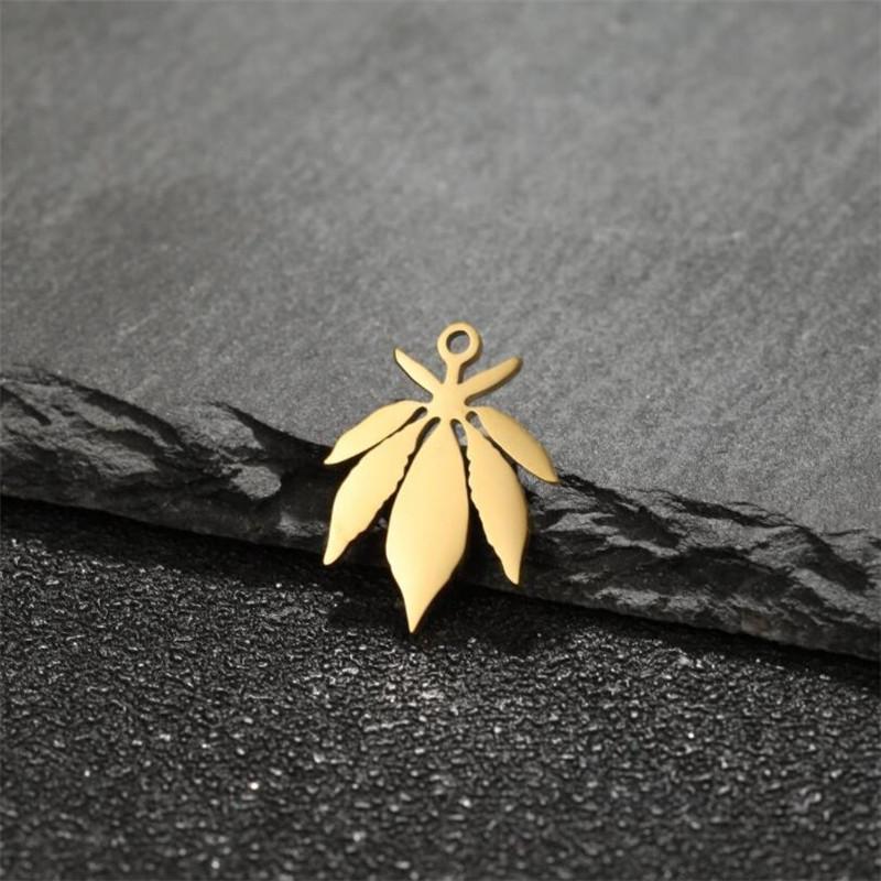 5Pcs/Lot Mini Stainless Steel Charms Fashion Metal Leaf Flower Butterfly Sun Pendants for Makings DIY Jewelry Handmade Craft