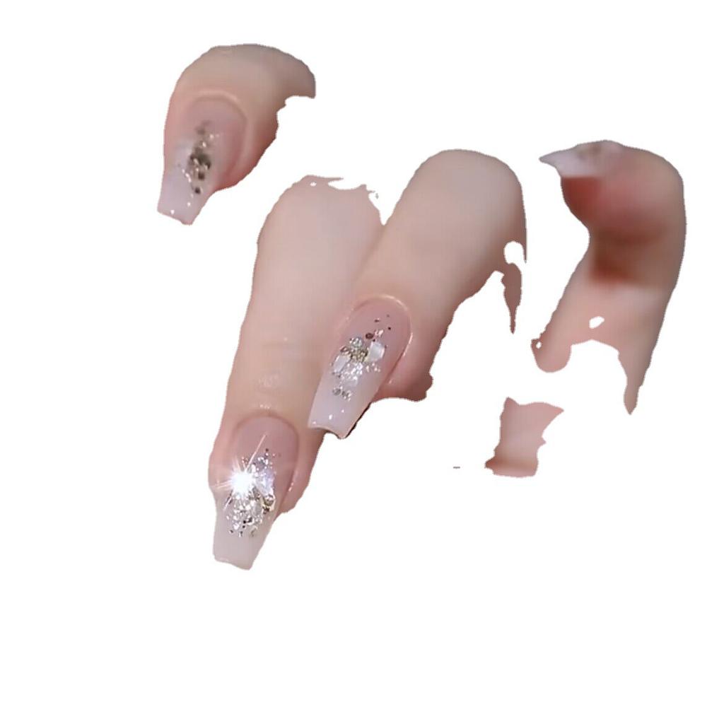 Pure Hand-made Phototherapy Wear Nail Tablets Beach Whispering Wear Nail Finished Product Reusable Nail Patches