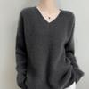 Women's V-Neck Loose Pullover Sweater, 2025 Autumn/Winter Wool Knit Outerwear
