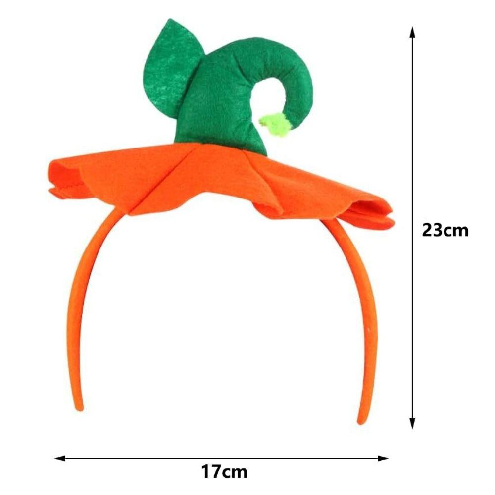 Bandeau d'Halloween Orange Vif Clip Cheveux Festival Non Tissé Cerceau Cheveux Citrouille Événement Scolaire